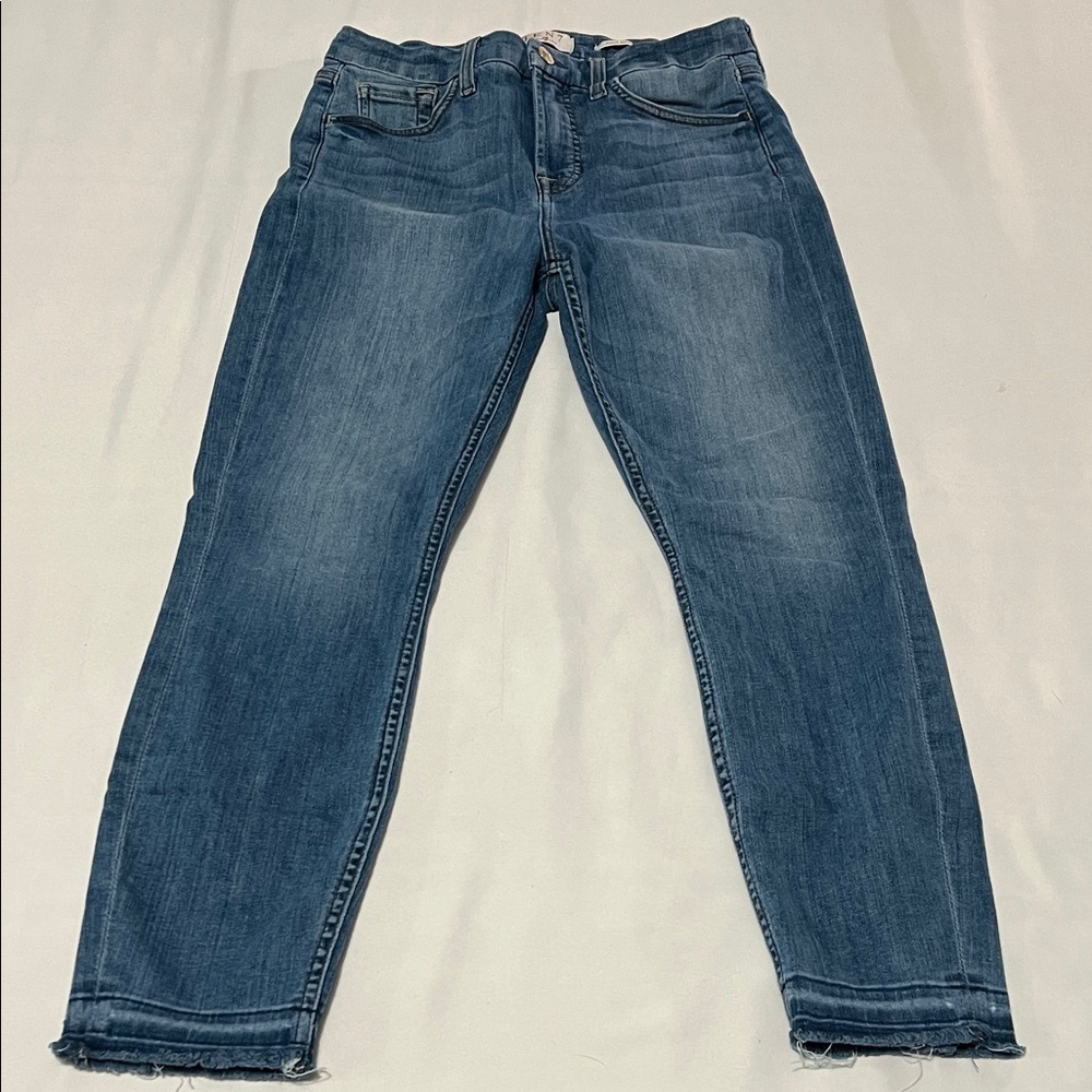Jen 7 by 7 for All Mankind Ankle Skinny Raw Hem Jeans